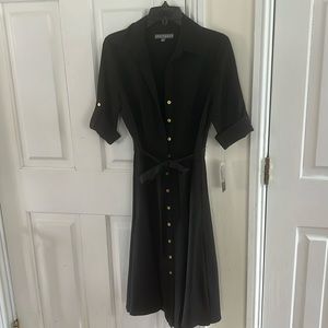 Tie waist knee length dress